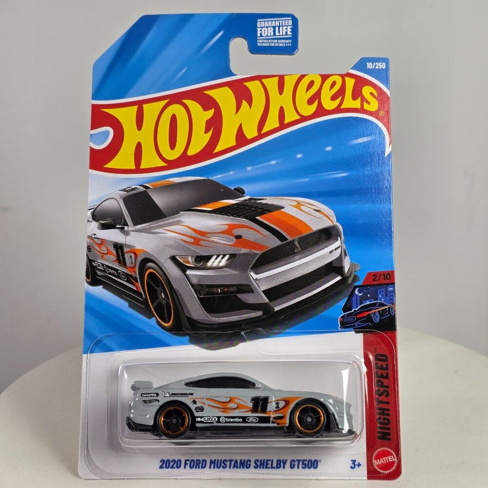 Hot Wheels 2020 Ford Mustang Shelby GT500 Night Speed 1:64 Die-Cast Toy Car Grey